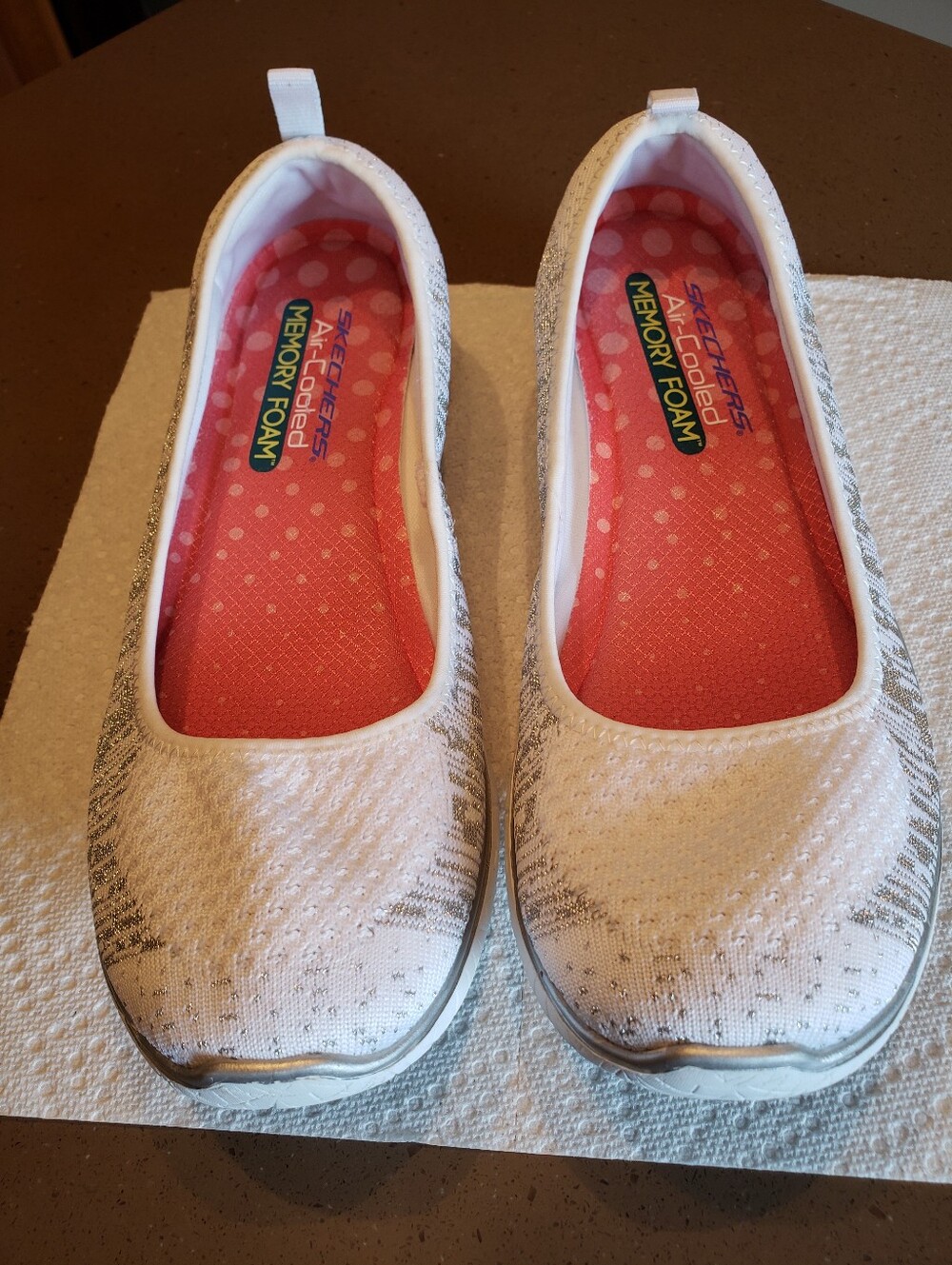 Skechers Slip-ons With Silver Lurex